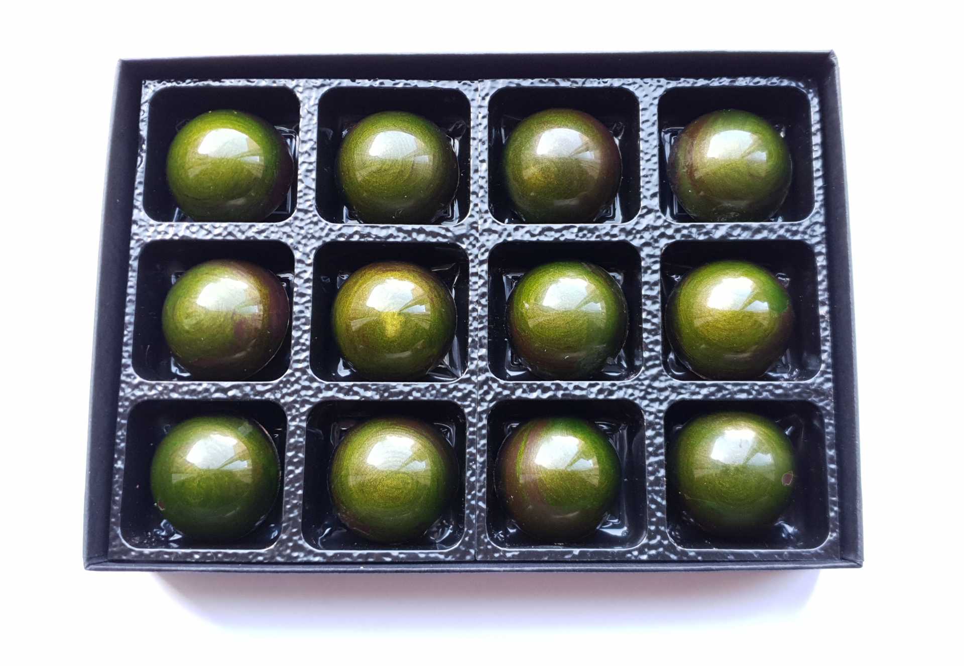 Salted Caramel and Pistachio Chocolate Bonbons