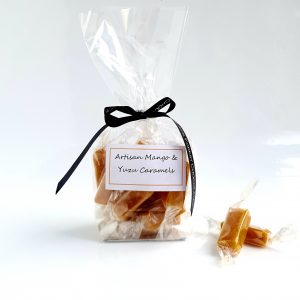 mango and yuzu caramels the ultimate luxury nibbles. Hand wrapped treat made with natural ingredients